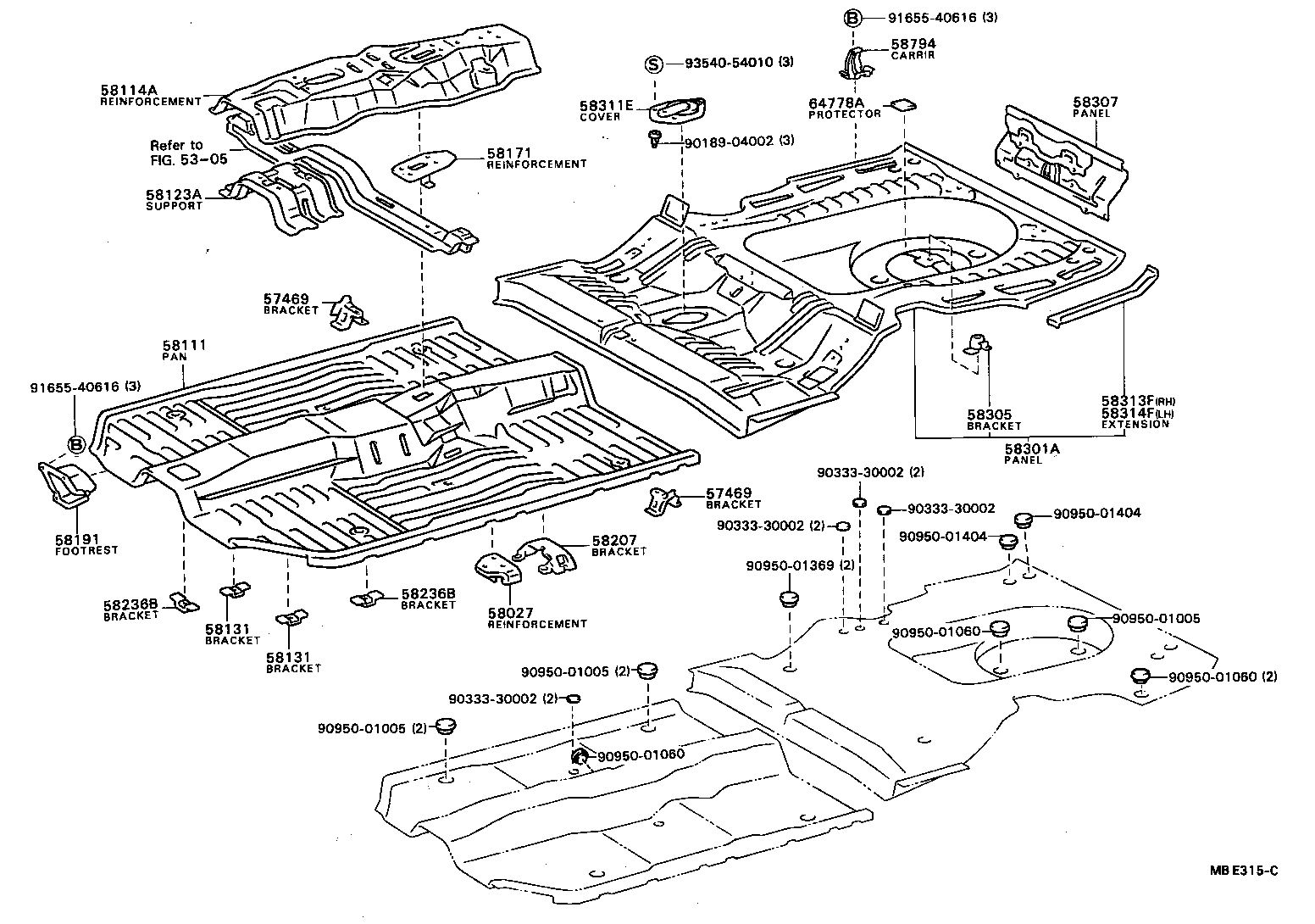58107-32010 REINFORCEMENT, PARKING BRAKE BASE product image