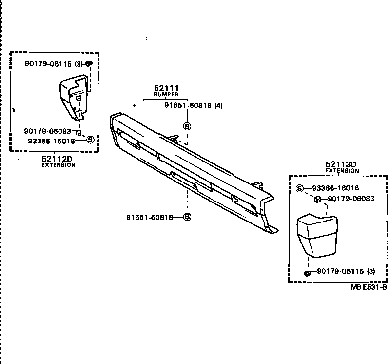 52102-87005 EXTENSION, FRONT BUMPER, RH product image