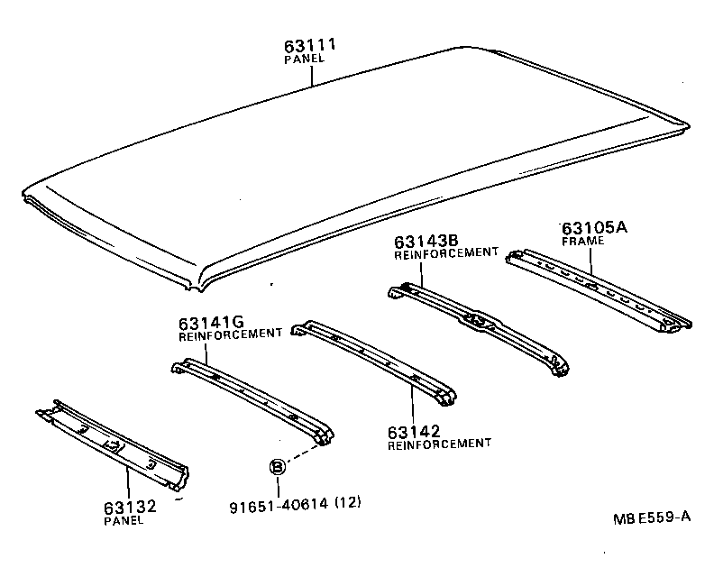 63103-87006 REINFORCEMENT, ROOF PANEL, NO.3 product image