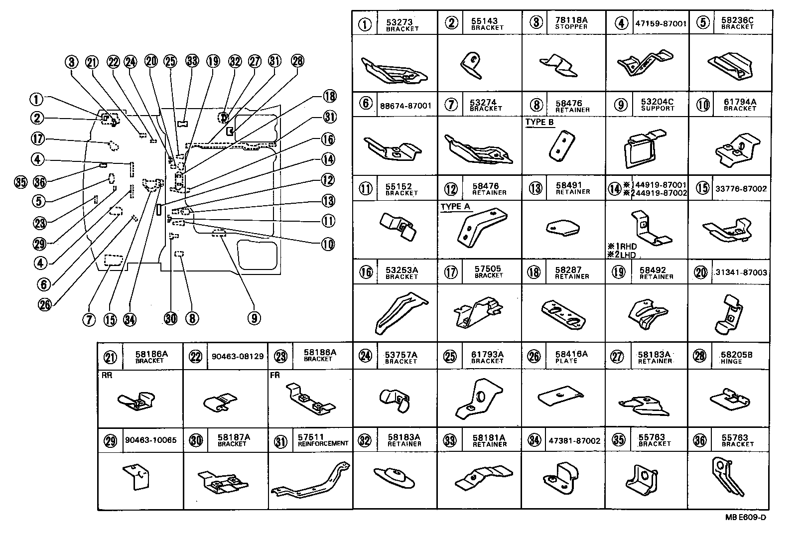 57102-28080 MEMBER SUB-ASSY, FRONT SIDE, LH product image