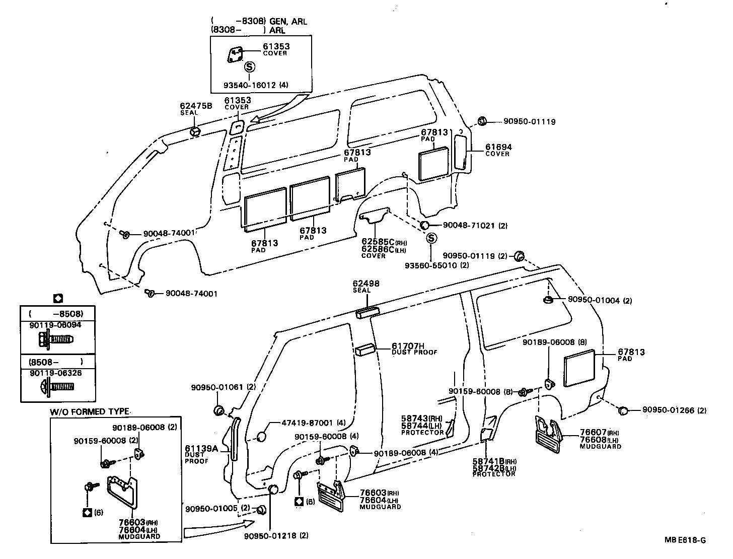 76607-95D00 MUDGUARD SUB-ASSY, QUARTER PANEL, REAR RH product image