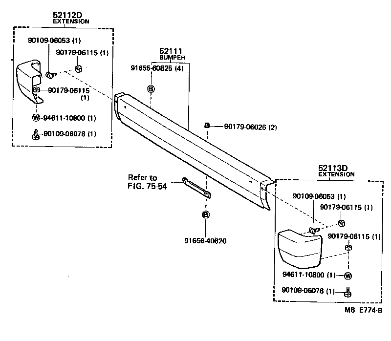 52112-29035 EXTENSION, FRONT BUMPER, RH product image