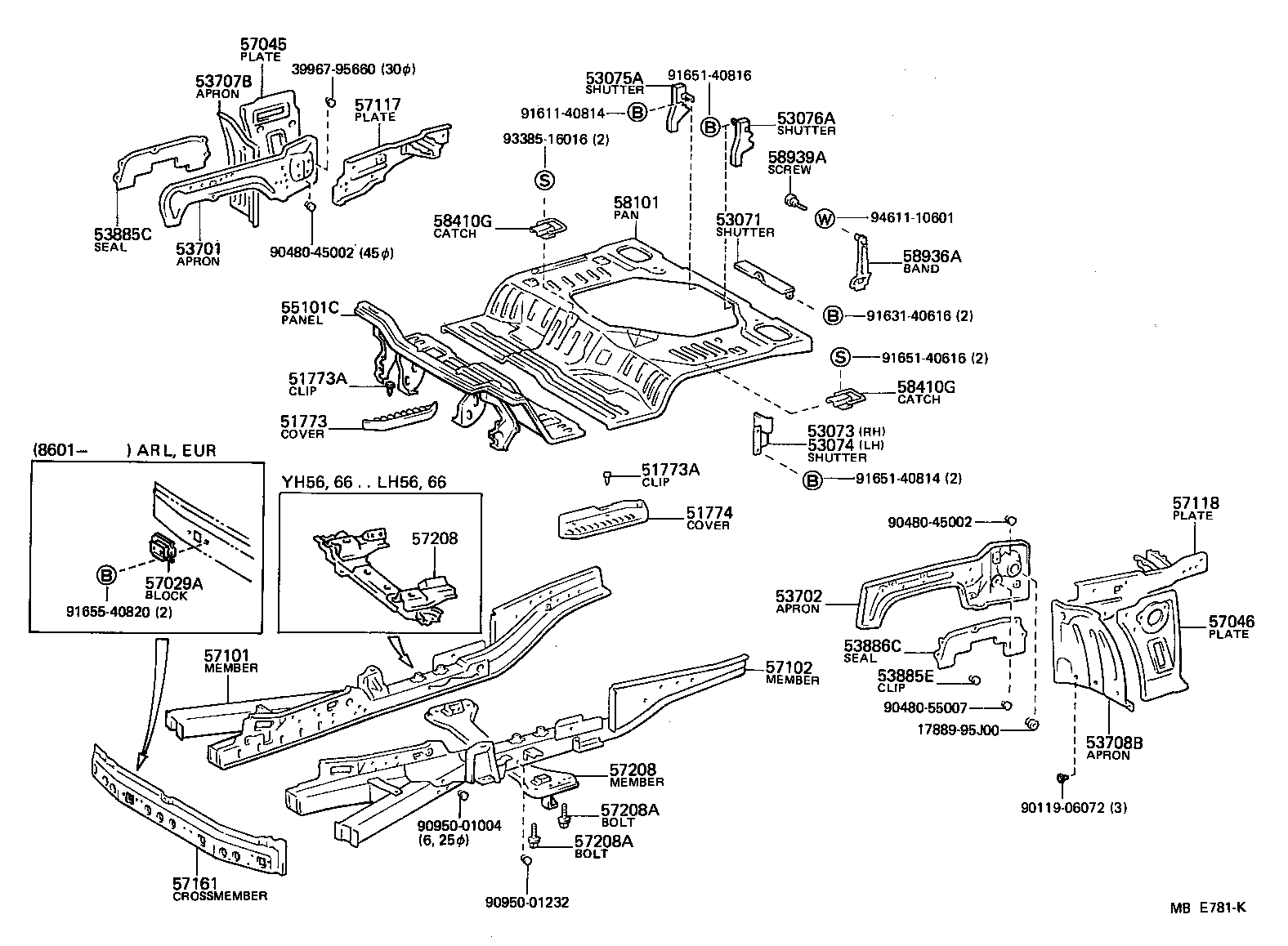 57102-95J26 MEMBER SUB-ASSY, FRONT SIDE, LH product image
