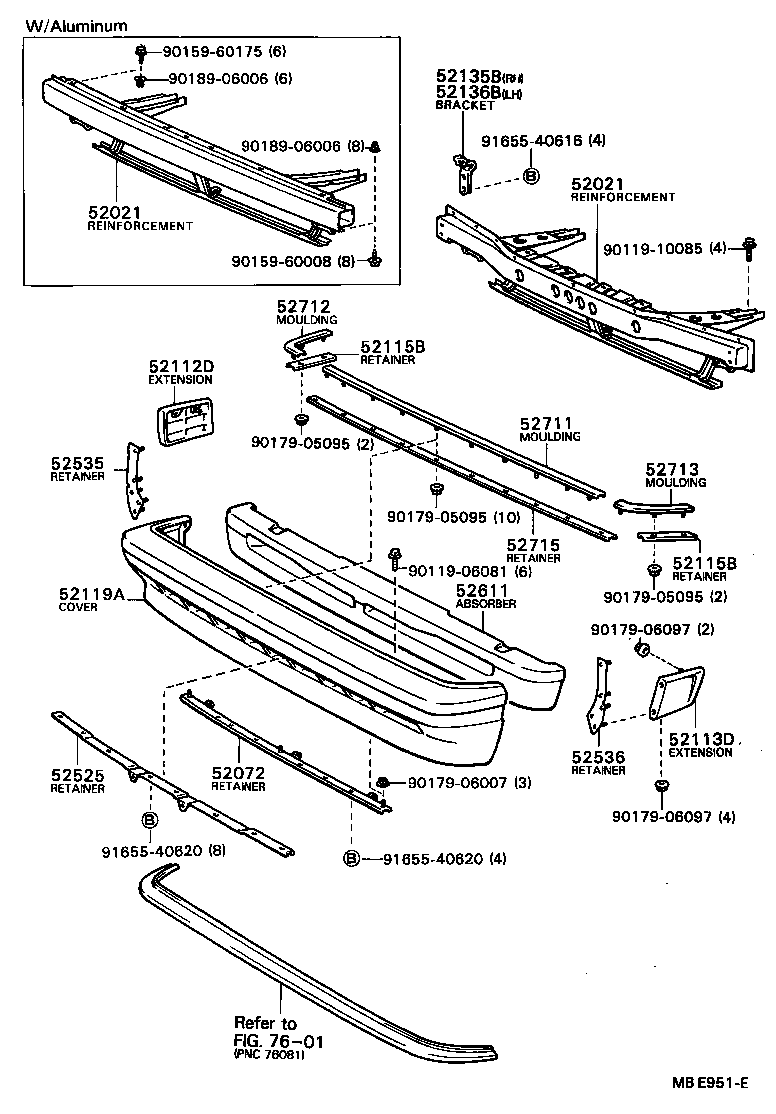 52102-24010-08 EXTENSION, FRONT BUMPER, RH product image