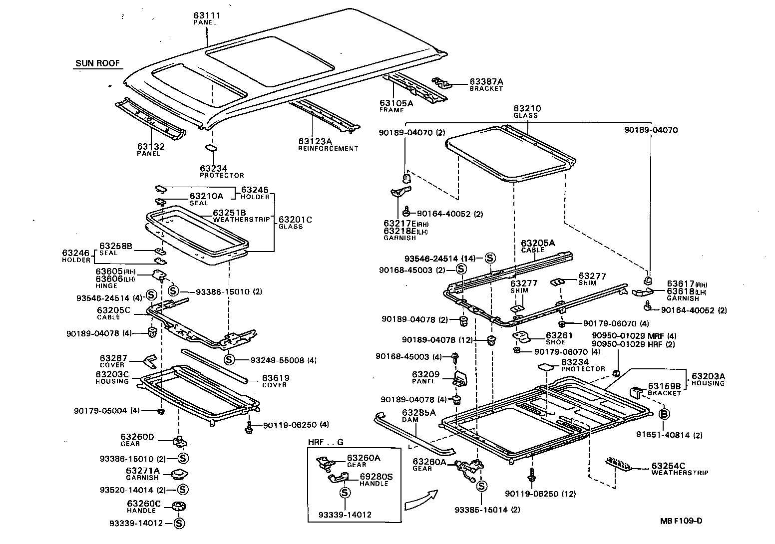 63403-87002 SUPPORT SUB-ASSY, ROOF RACK, CENTER RH product image