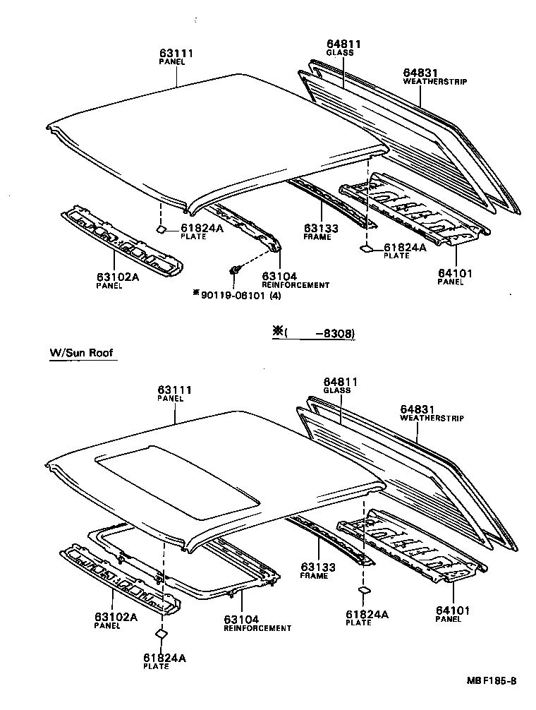 63111-12290 PANEL, ROOF product image