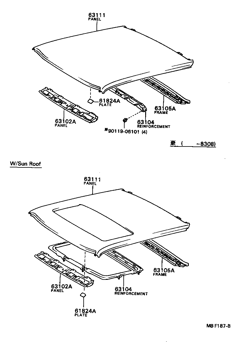 63111-12290 PANEL, ROOF product image