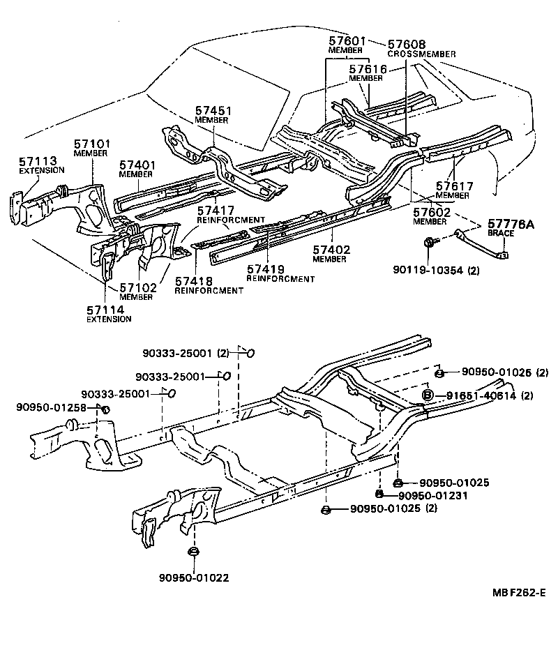 57102-12290 MEMBER SUB-ASSY, FRONT SIDE, LH product image