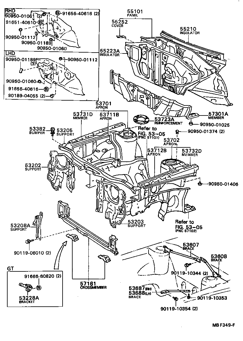 53382-12050 BUMPER, HOOD, FRONT product image