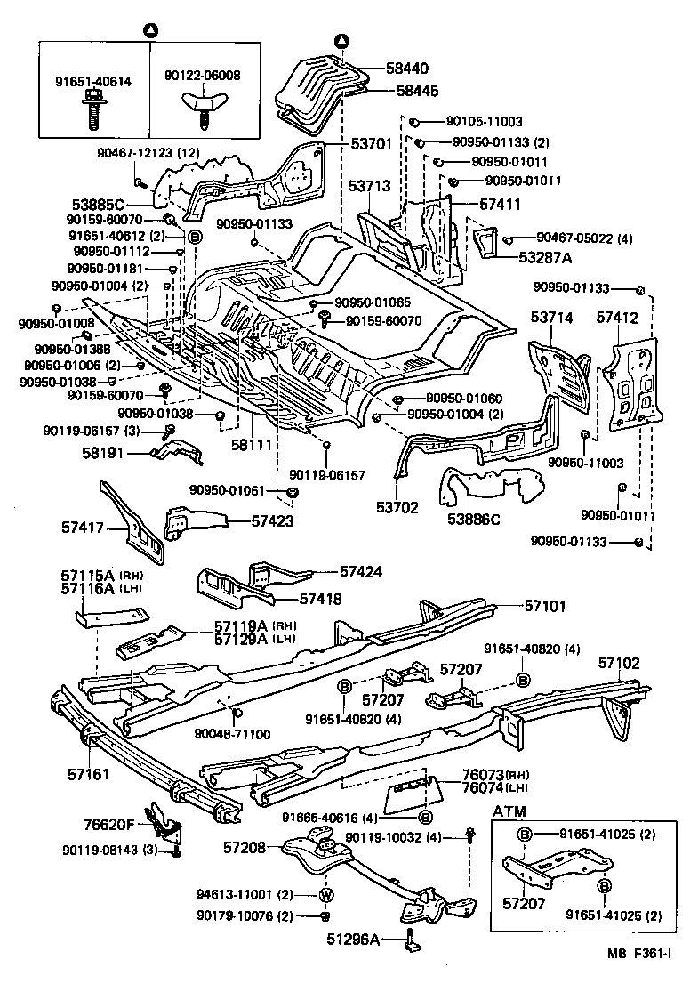 57102-28060 MEMBER SUB-ASSY, FRONT SIDE, LH product image