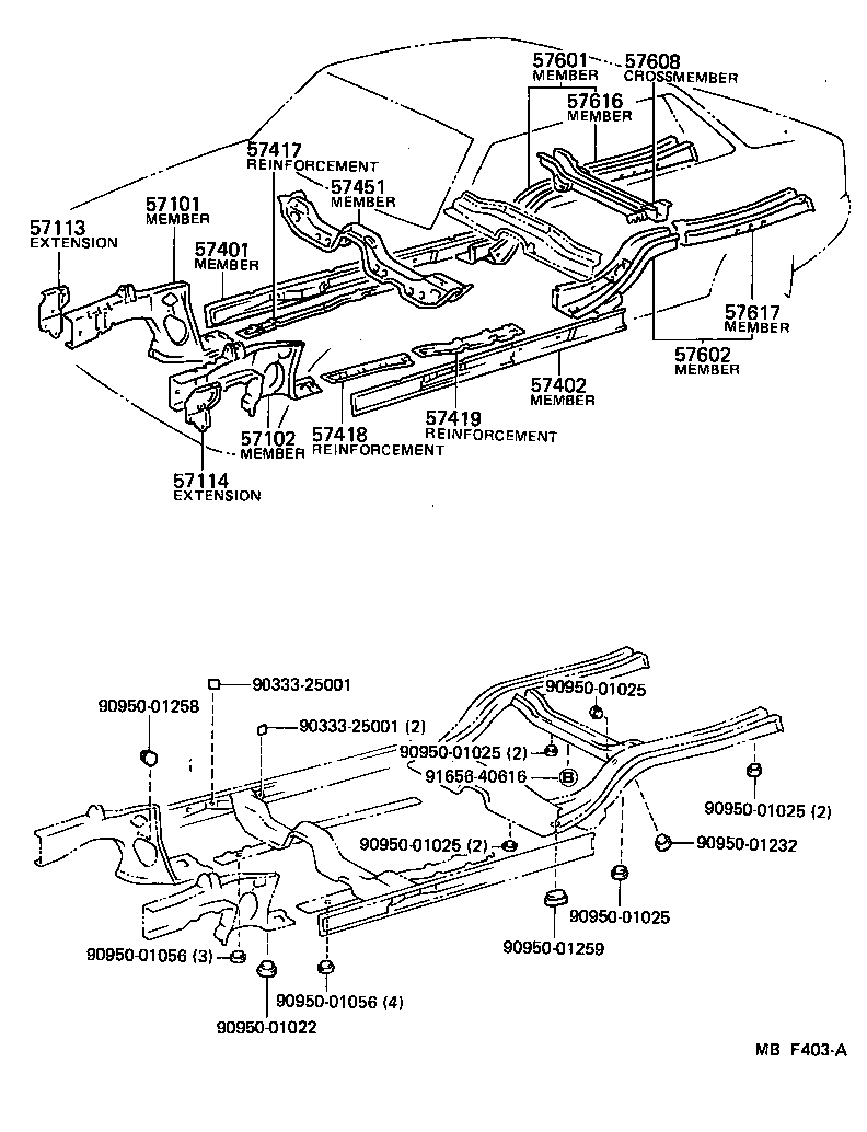 57101-12251 MEMBER SUB-ASSY, FRONT SIDE, RH product image
