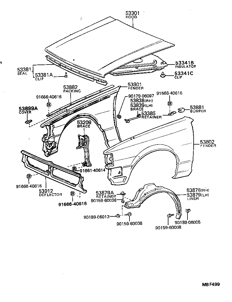 53802-13051 FENDER SUB-ASSY, FRONT LH product image