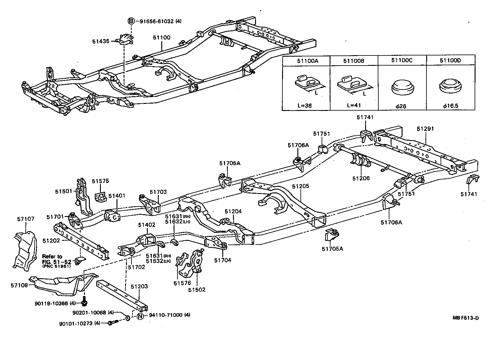 51074-35010 BRACKET SUB-ASSY, REAR BODY MOUNTING, NO.2 LH product image