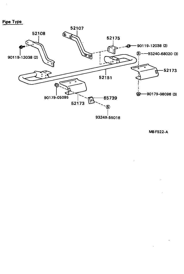 52016-89108 STAY SUB-ASSY, REAR BUMPER, LH product image