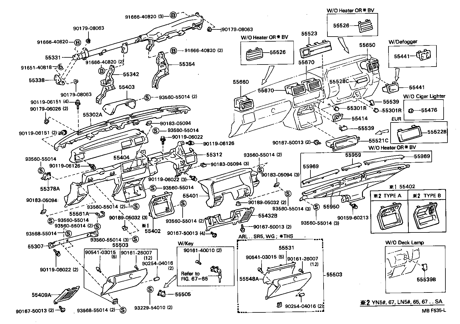 55302-89102 PANEL SUB-ASSY, INSTRUMENT, UPPER product image