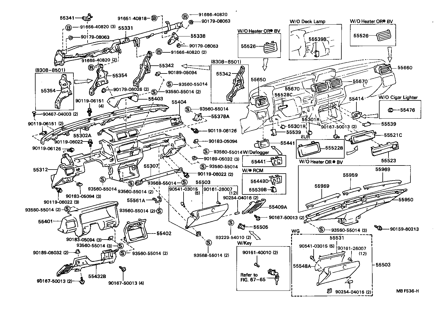 55302-89102 PANEL SUB-ASSY, INSTRUMENT, UPPER product image