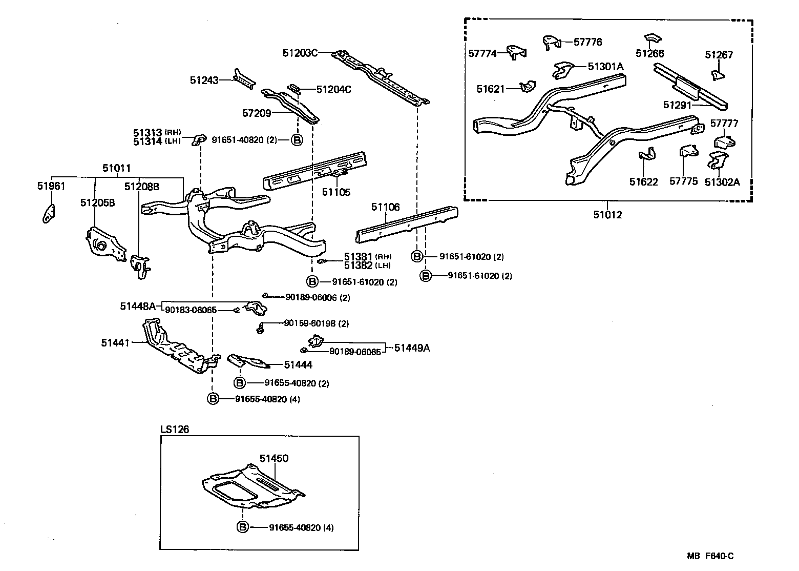 51012-30290 RAIL SUB-ASSY, REAR FRAME product image