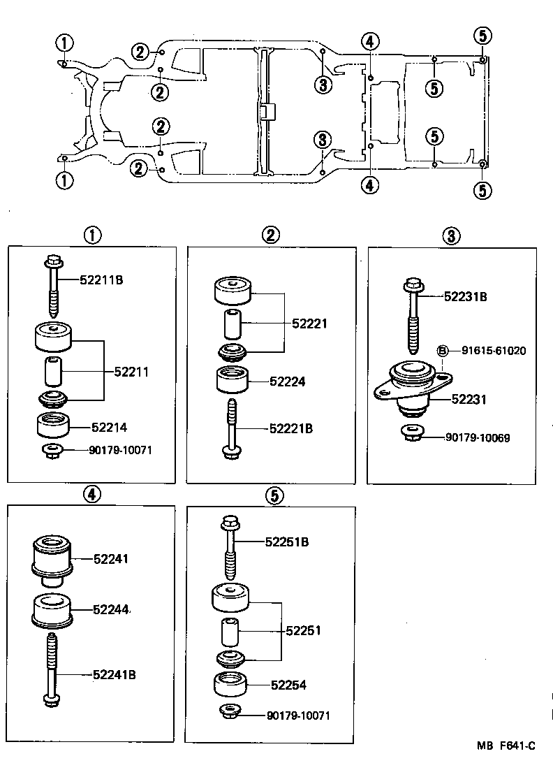 52201-30908 CUSHION, BODY MOUNT, NO.2 UPPER product image