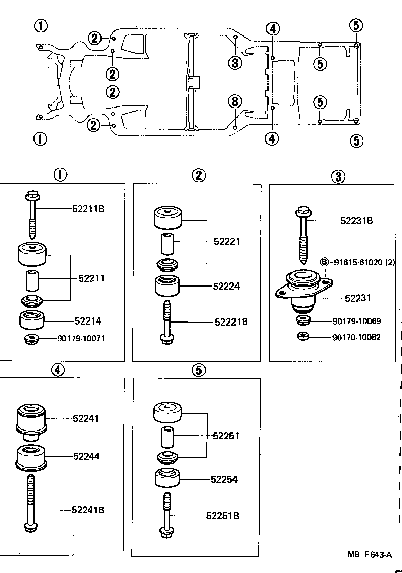 52201-30908 CUSHION, BODY MOUNT, NO.2 UPPER product image