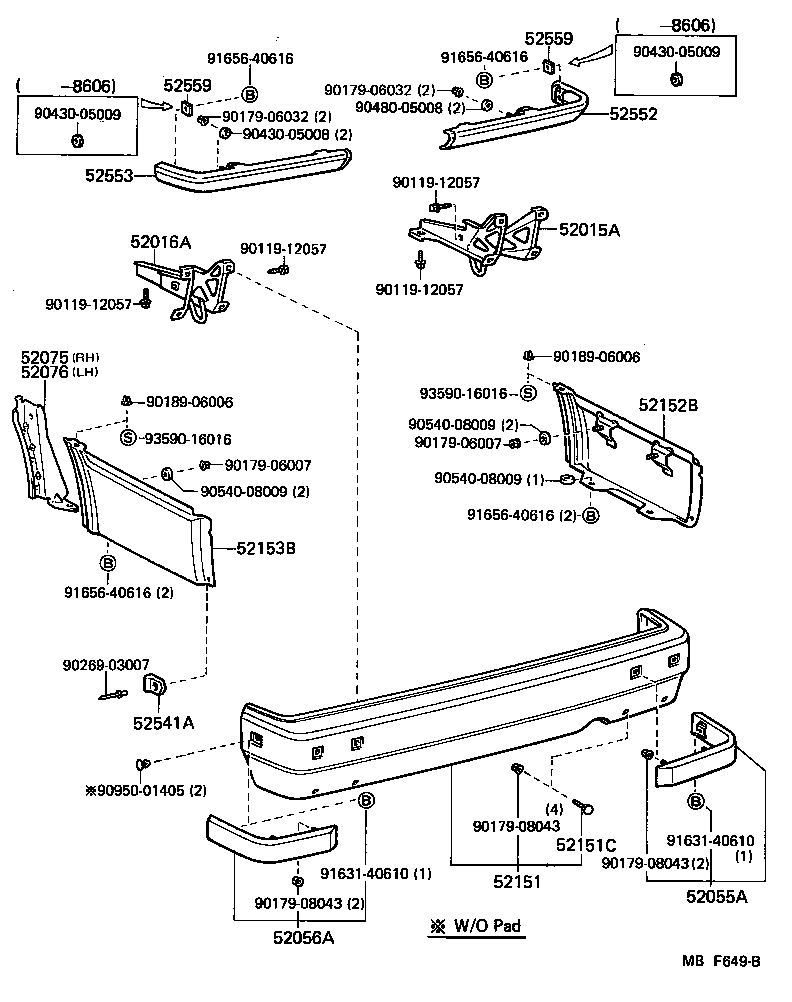 52159-30070-01 COVER, REAR BUMPER product image