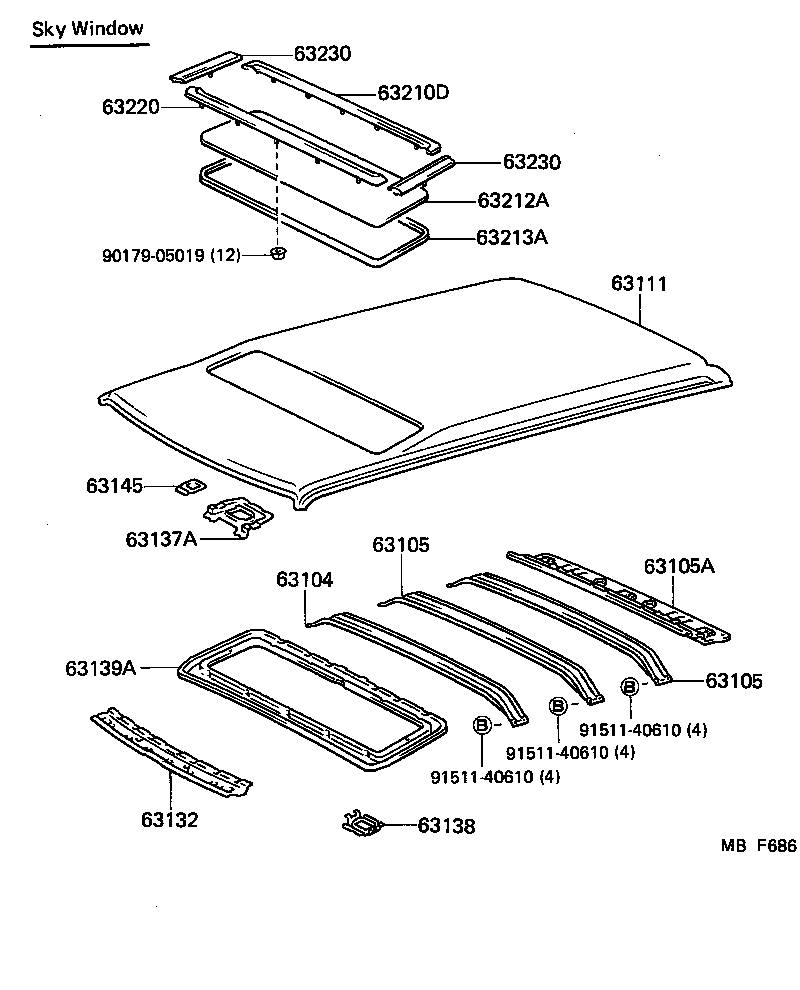 63138-91701 BRACKET, DOME LAMP, NO.2 product image