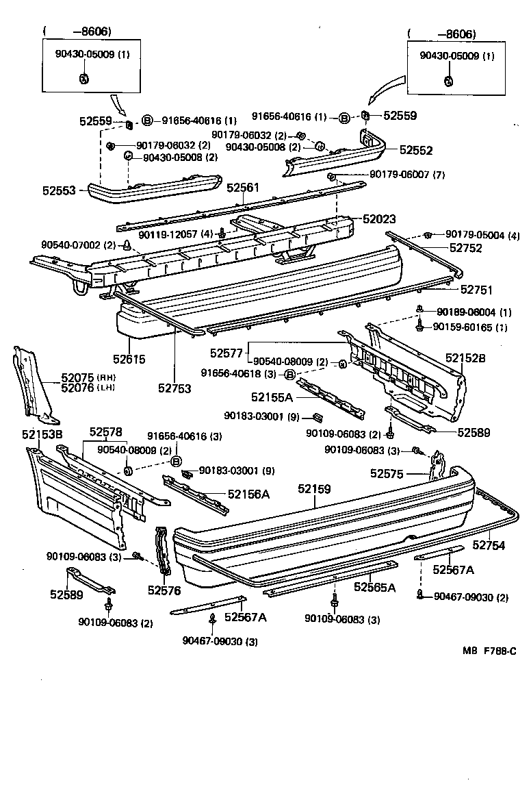 52155-30030 SUPPORT, REAR BUMPER SIDE, RH product image