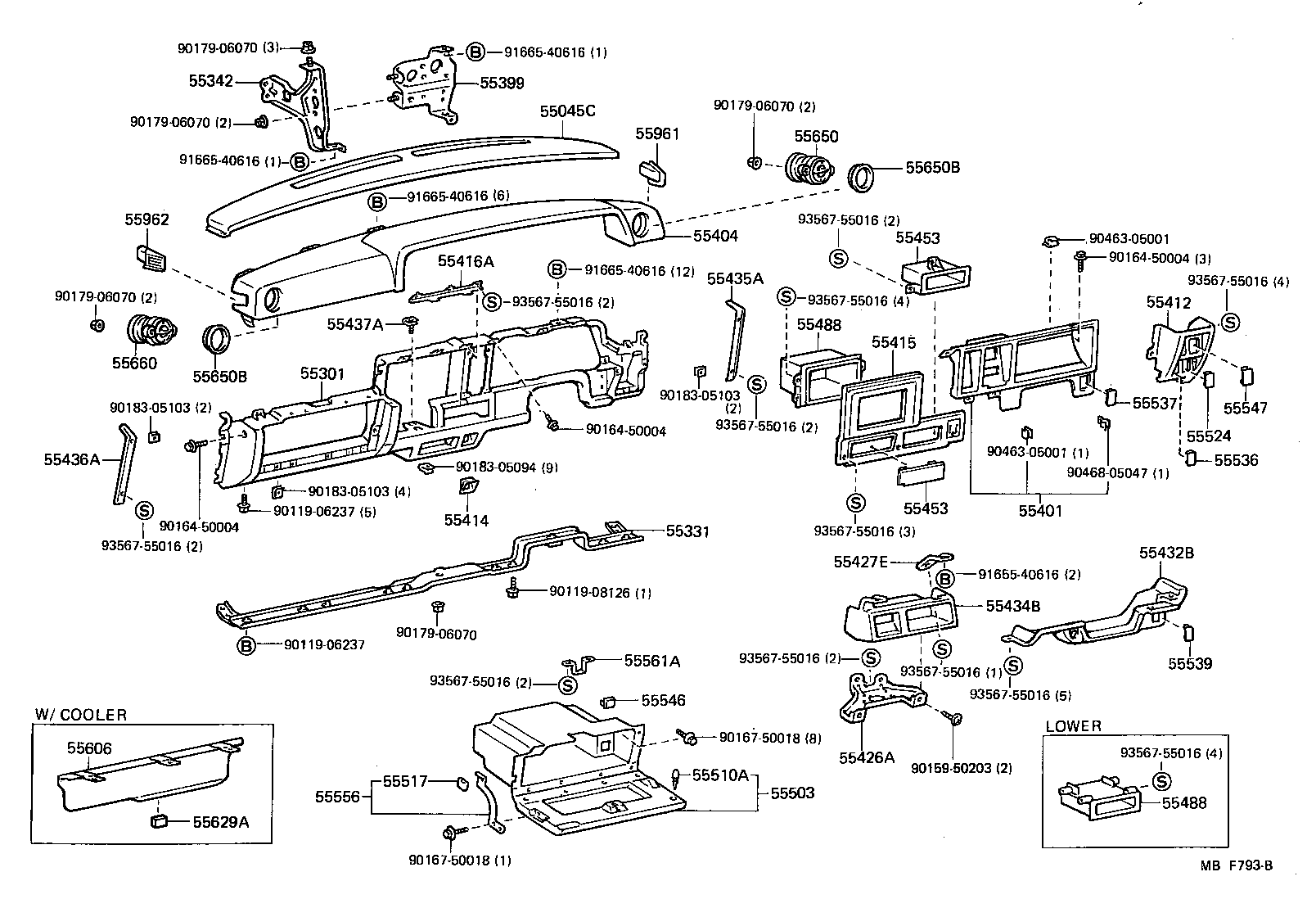 55044-30120 PANEL SUB-ASSY, INSTRUMENT PANEL FINISH, UPPER product image