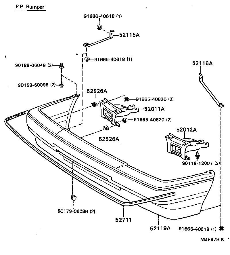 52115-20120 SUPPORT, FRONT BUMPER SIDE, RH product image