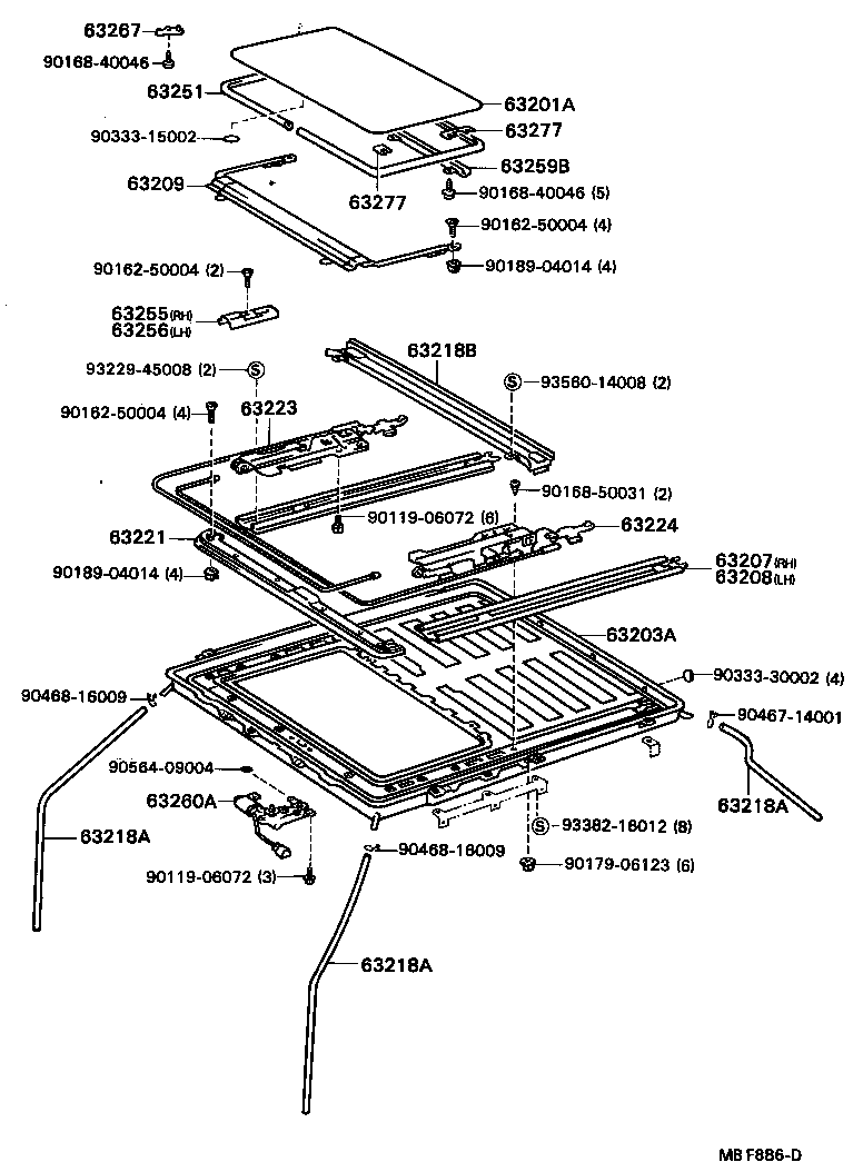 63142-20020 REINFORCEMENT SUB-ASSY, ROOF PANEL, CENTER product image