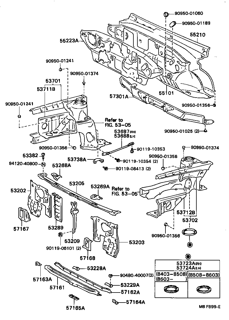 53203-20170 SUPPORT SUB-ASSY, RADIATOR, LH product image
