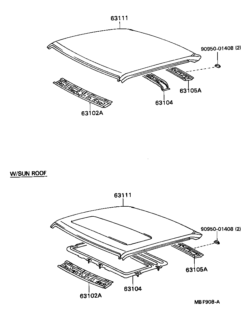 63142-20020 REINFORCEMENT SUB-ASSY, ROOF PANEL, CENTER product image