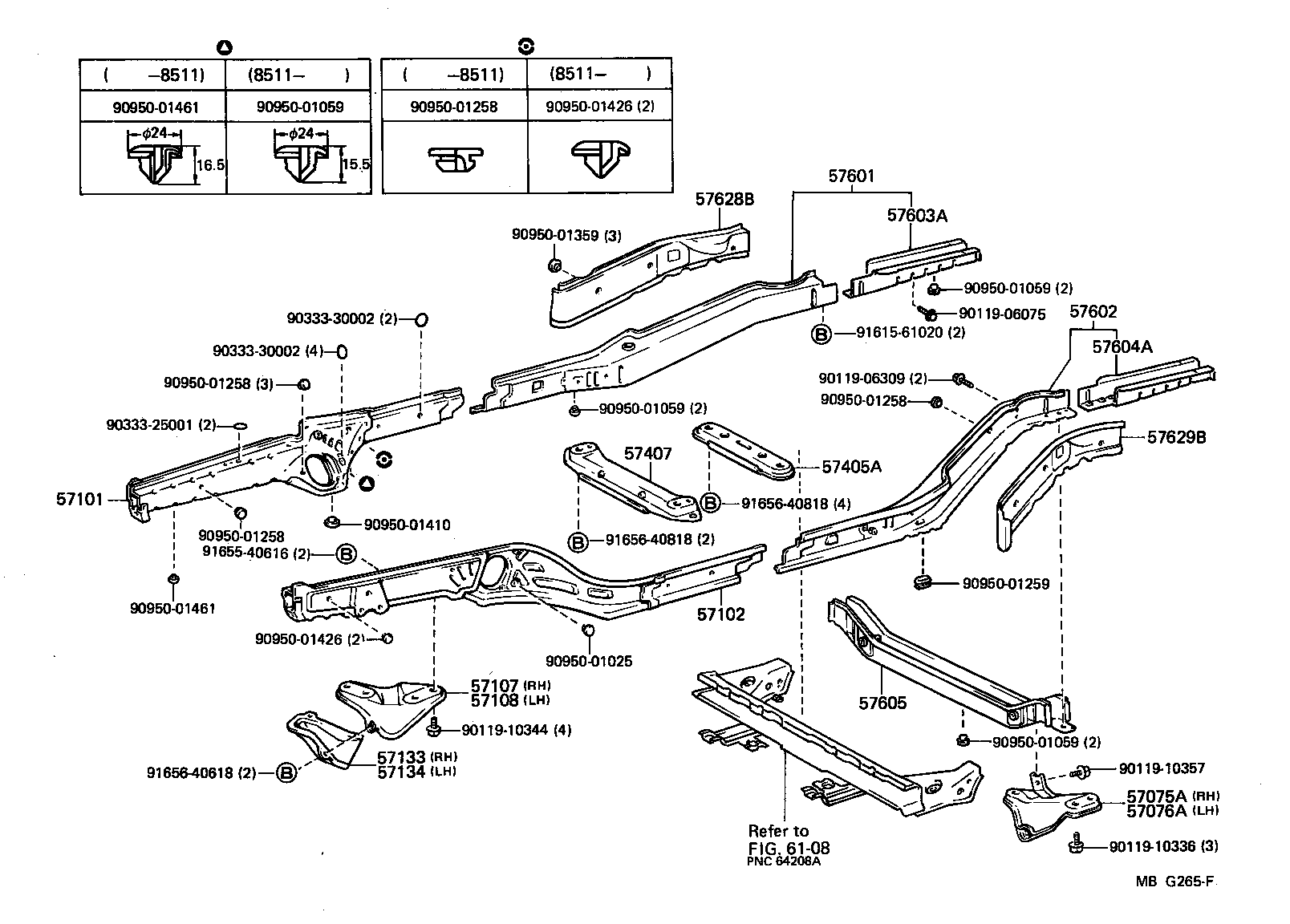 57102-17900 MEMBER SUB-ASSY, FRONT SIDE, LH product image
