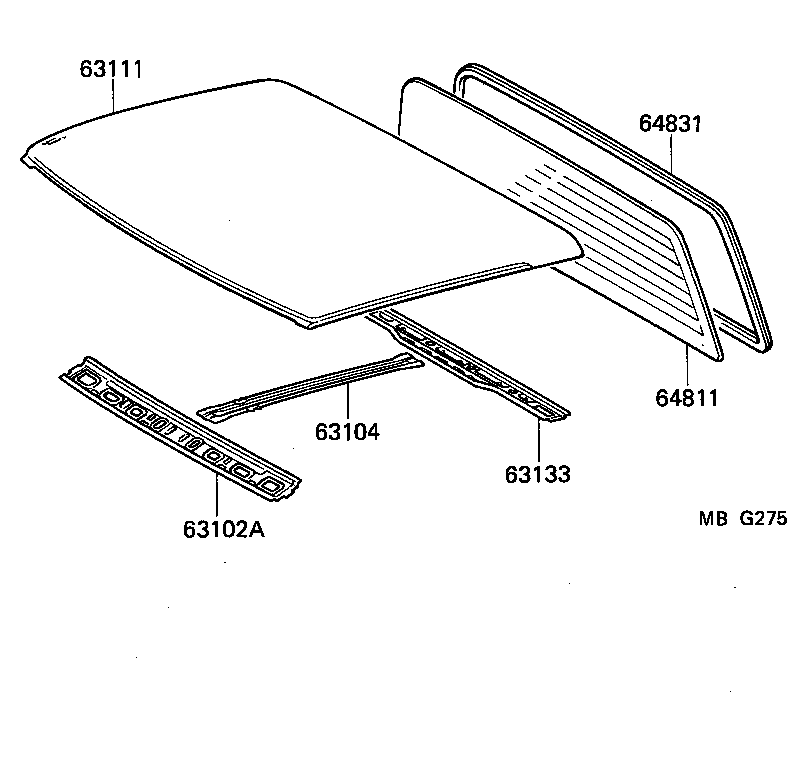 63141-17010 REINFORCEMENT SUB-ASSY, ROOF PANEL, CENTER product image