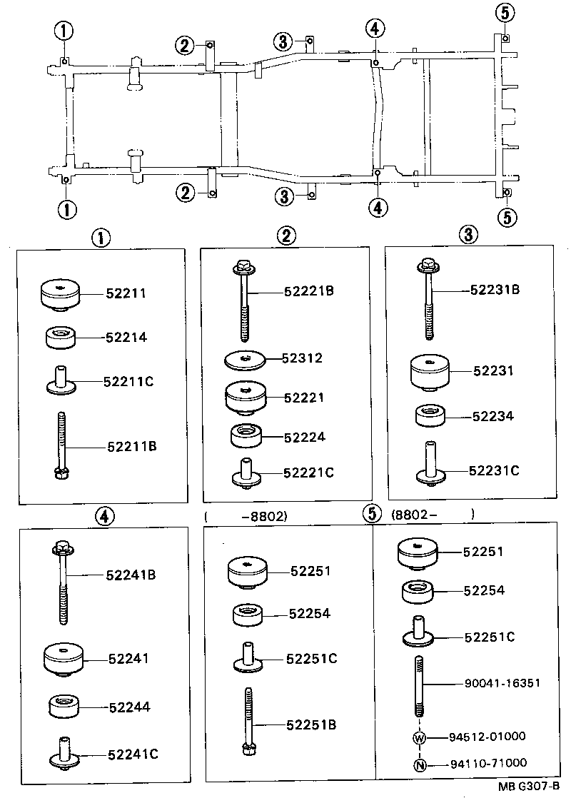 52224-87602 CUSHION, BODY MOUNT, NO.2 LOWER product image