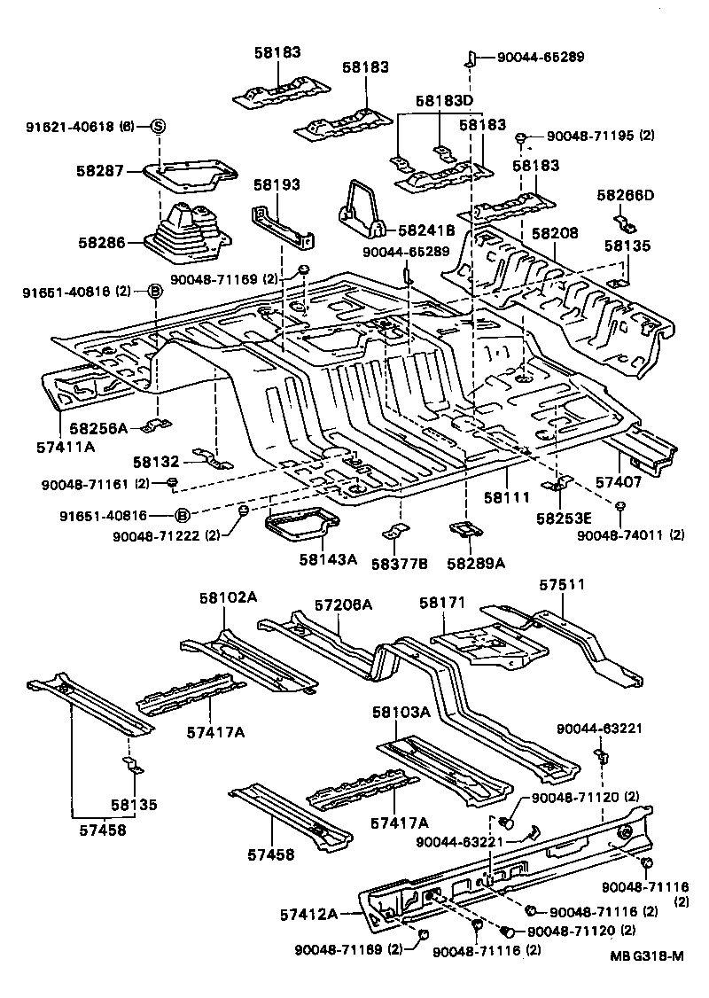 57412-87602 MEMBER, FLOOR SIDE, INNER LH product image