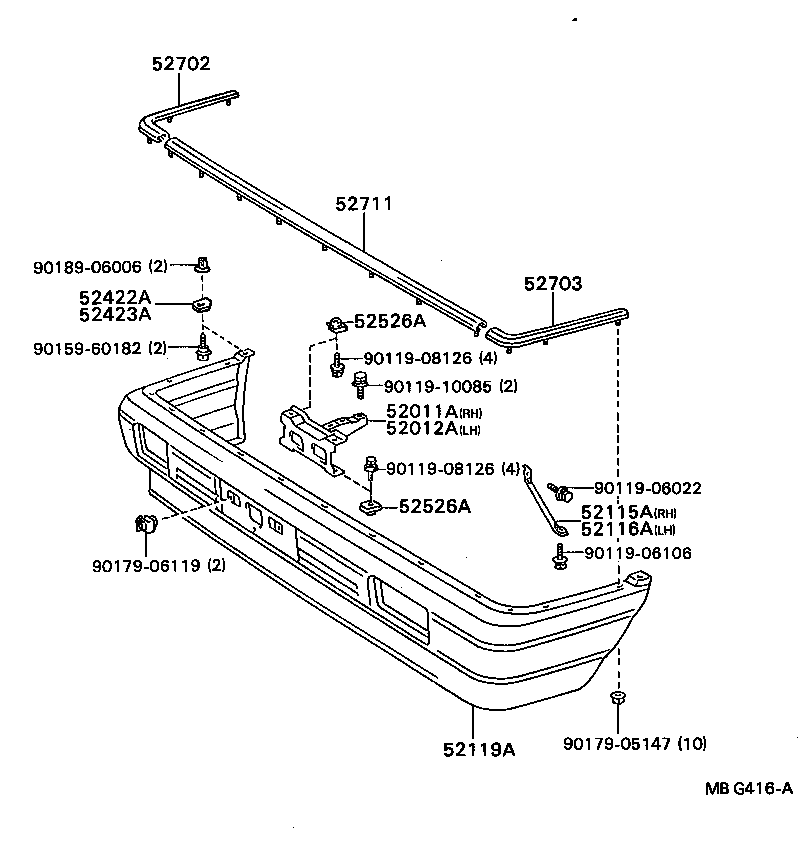 52611-32030 ABSORBER, FRONT BUMPER ENERGY product image