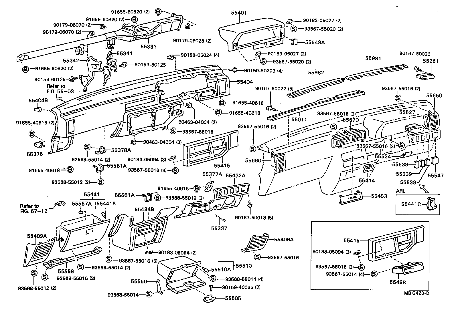 55306-32020 BRACE, INSTRUMENT PANEL, NO.1 product image