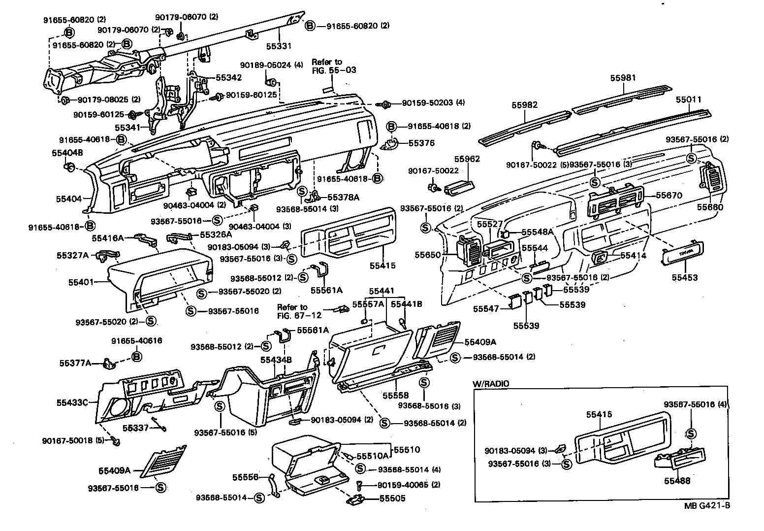55306-32020 BRACE, INSTRUMENT PANEL, NO.1 product image