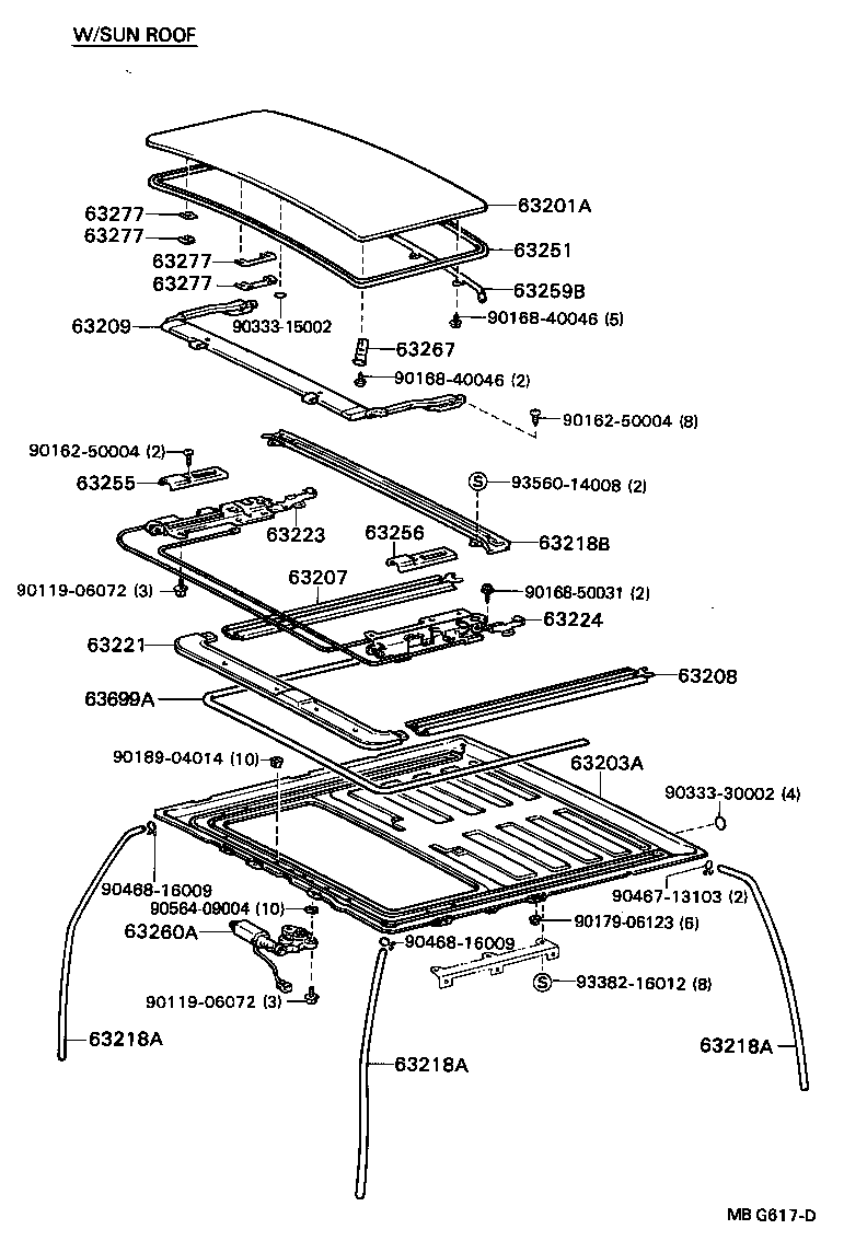 63103-22090 REINFORCEMENT, ROOF PANEL, NO.2 product image