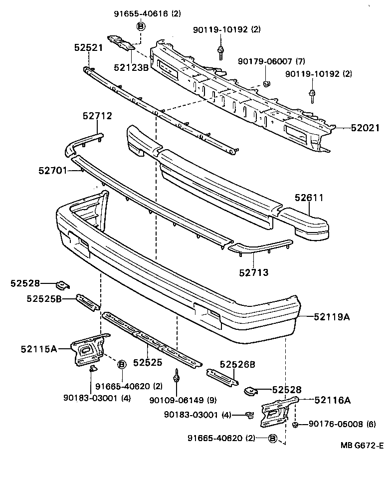 52115-22100 SUPPORT, FRONT BUMPER SIDE, RH product image