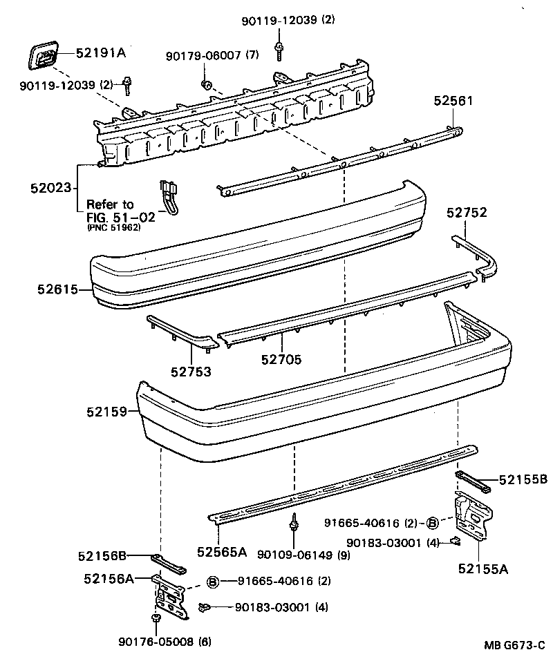 52155-22110 SUPPORT, REAR BUMPER SIDE, RH product image