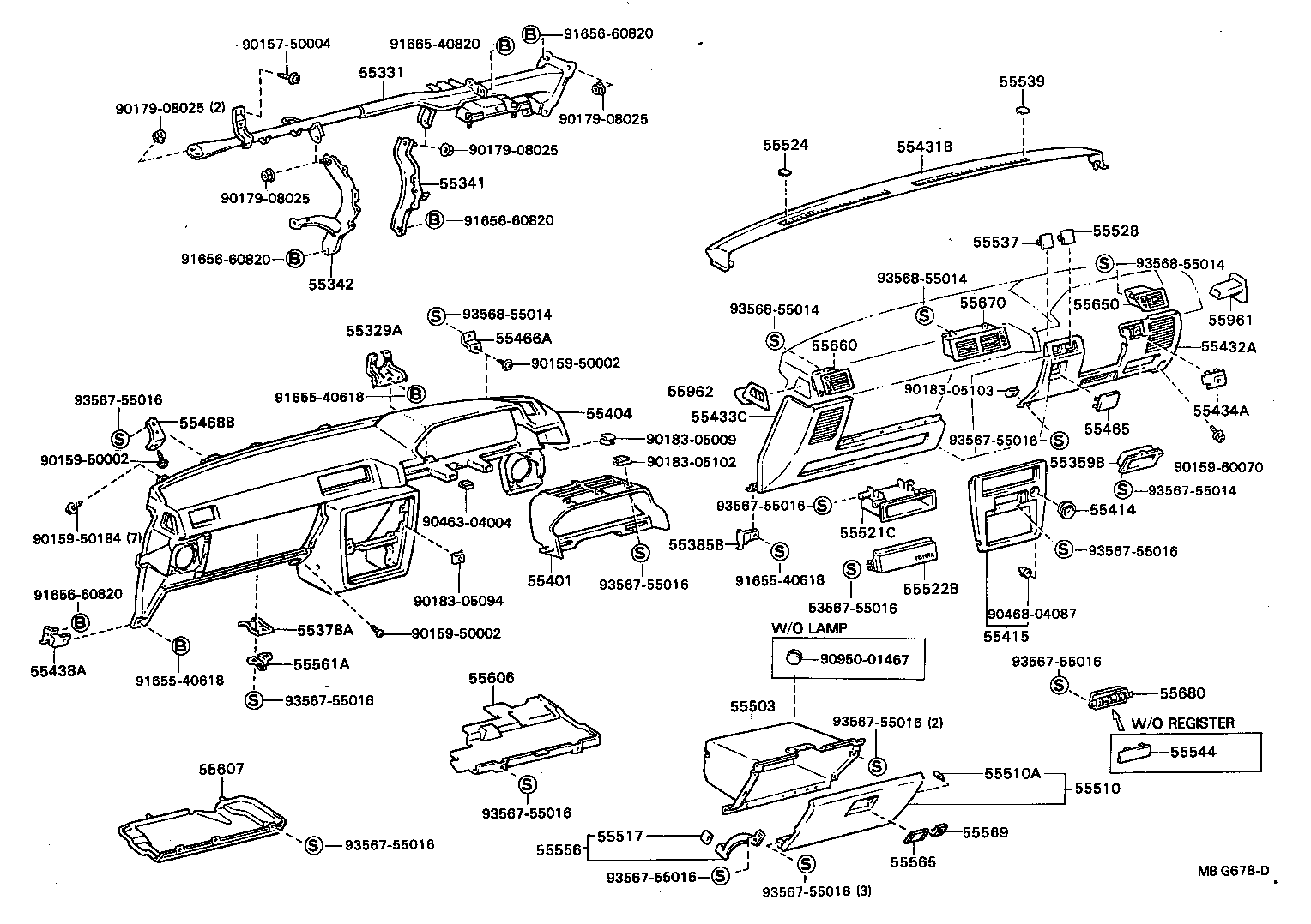 55412-22100 PANEL, INSTRUMENT CLUSTER FINISH, CENTER product image