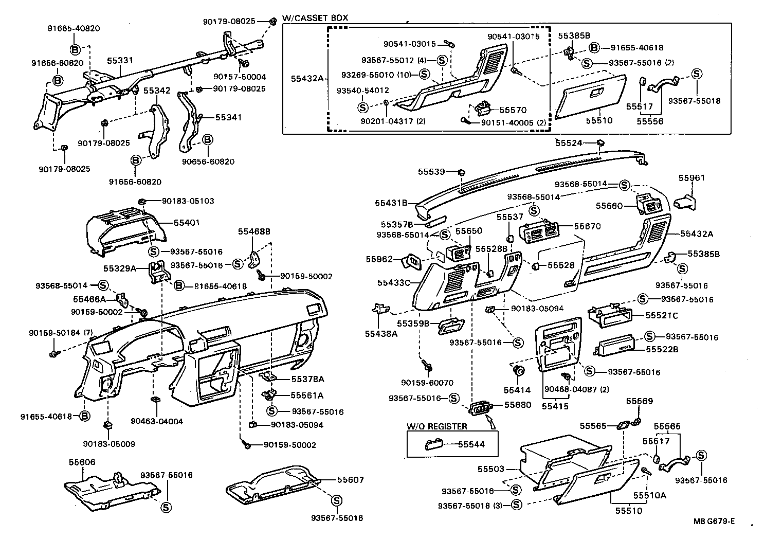 55412-22100 PANEL, INSTRUMENT CLUSTER FINISH, CENTER product image