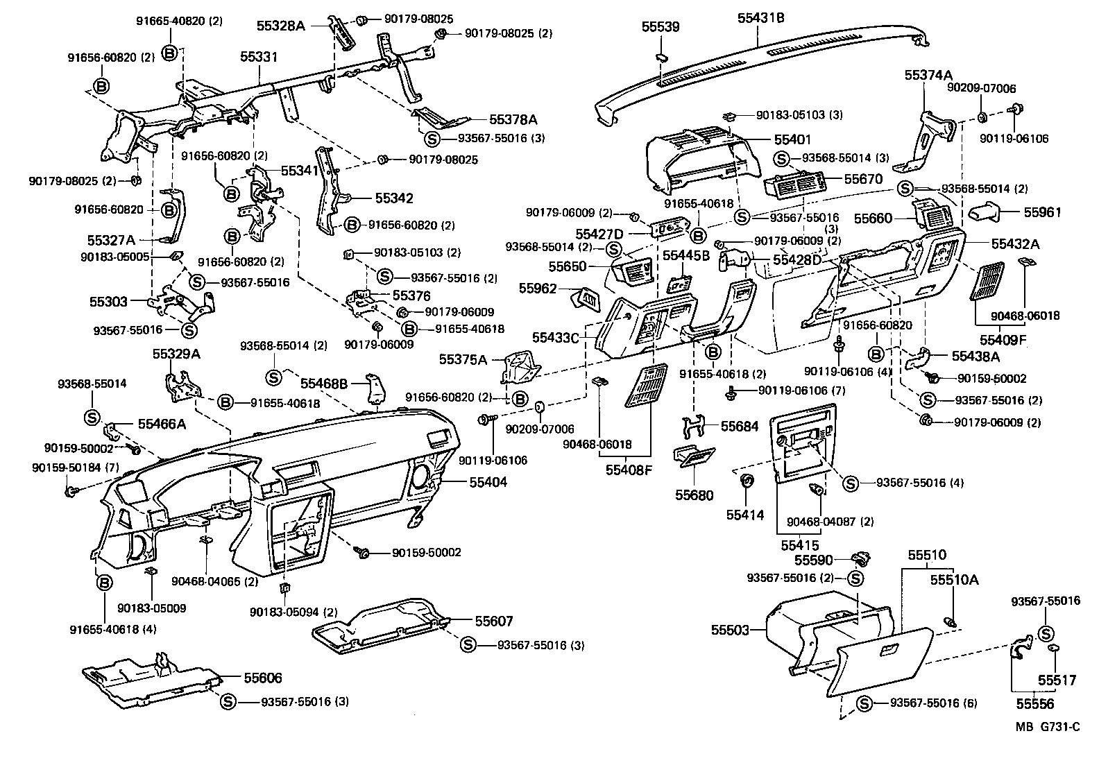 55328-22020 STAY, INSTRUMENT PANEL, NO.3 product image