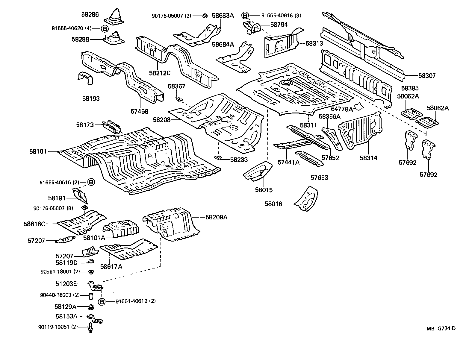 51203-22020 BRACKET SUB-ASSY, CENTER BEARING SUPPORT product image