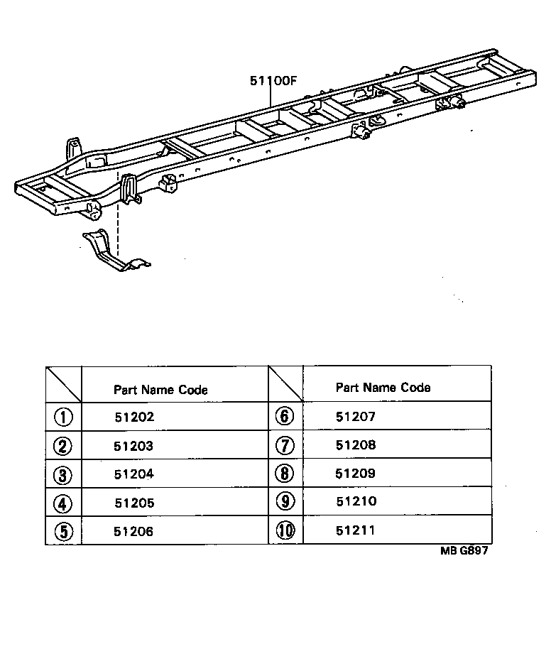 51205-36100 CROSSMEMBER SUB-ASSY, FRAME, NO.4 product image