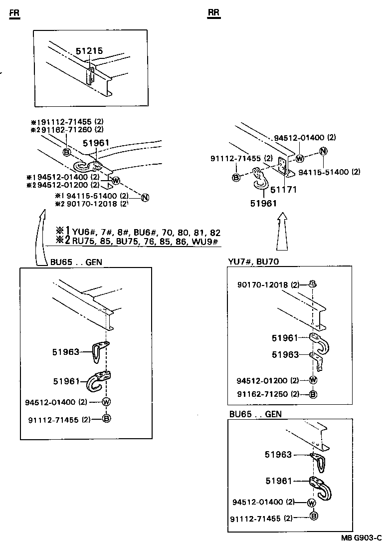 51171-36070 REINFORCEMENT, SIDE RAIL REAR HOOK product image