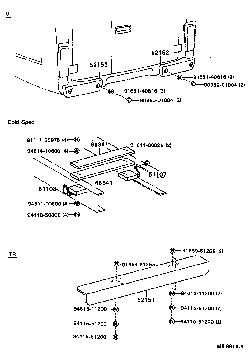 52088-92701 STAY SUB-ASSY, REAR BUMPER, LH product image
