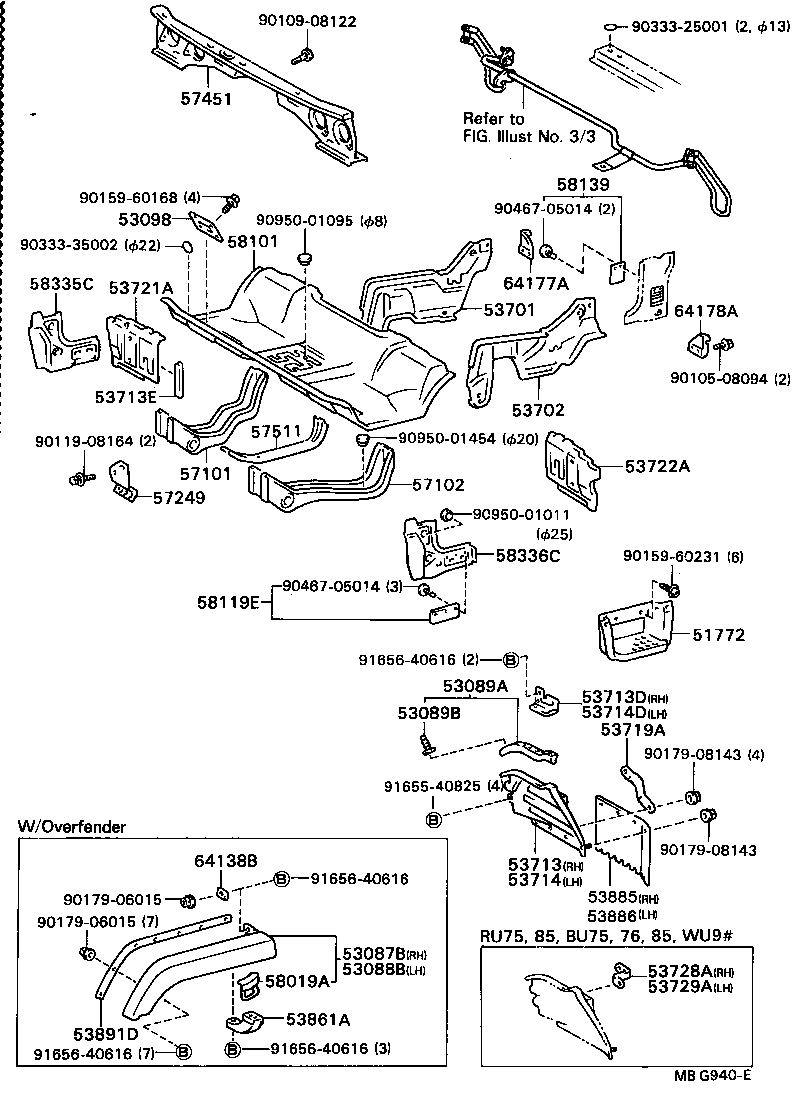 57012-95401 MEMBER SUB-ASSY, FRONT SIDE, LH product image