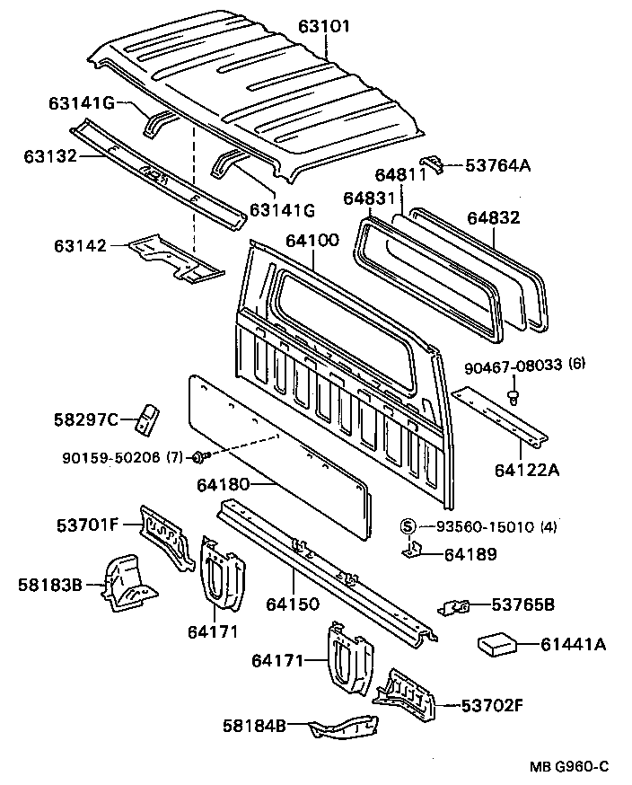 63102-95401 PANEL, WINDSHIELD HEADER, INNER product image